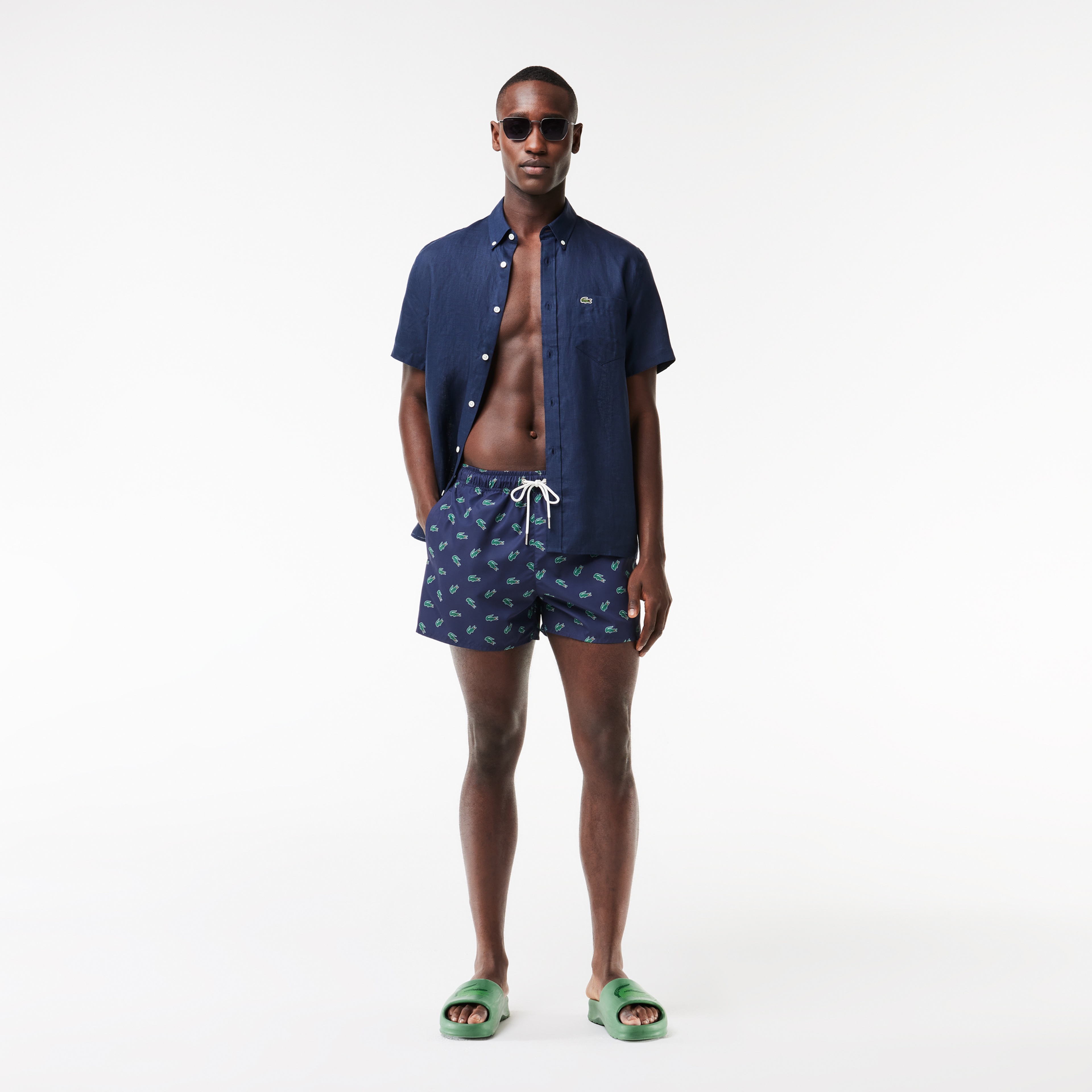 Erkek Desenli Lacivert Mayo