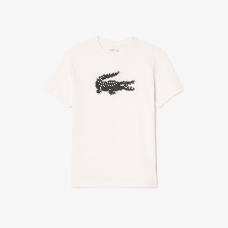 Erkek Regular Fit Bisiklet Yaka Baskılı Beyaz T-Shirt