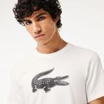 Erkek Regular Fit Bisiklet Yaka Baskılı Beyaz T-Shirt