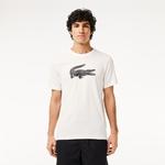 Erkek Regular Fit Bisiklet Yaka Baskılı Beyaz T-Shirt