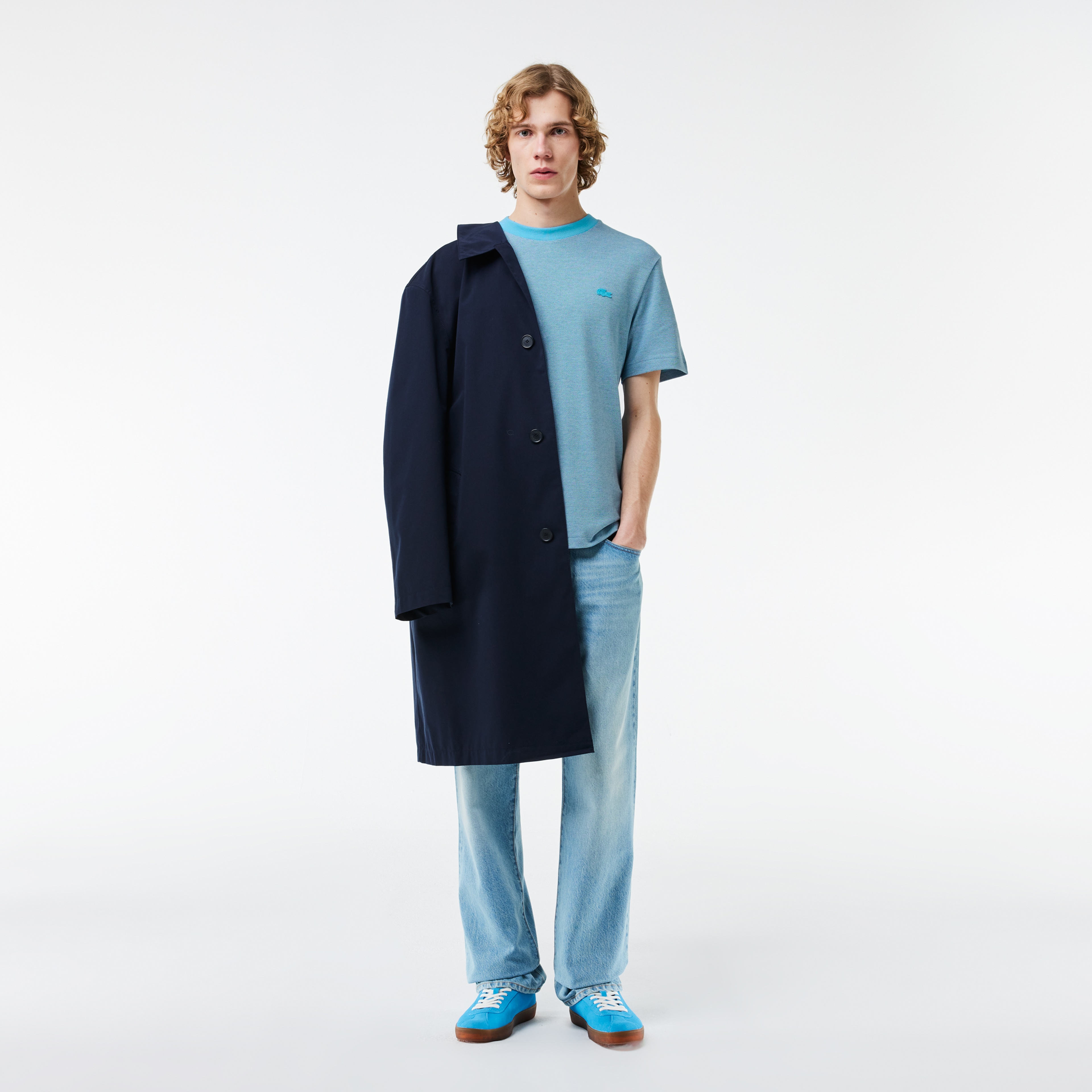 Erkek Regular Fit Bisiklet Yaka Mavi T-Shirt