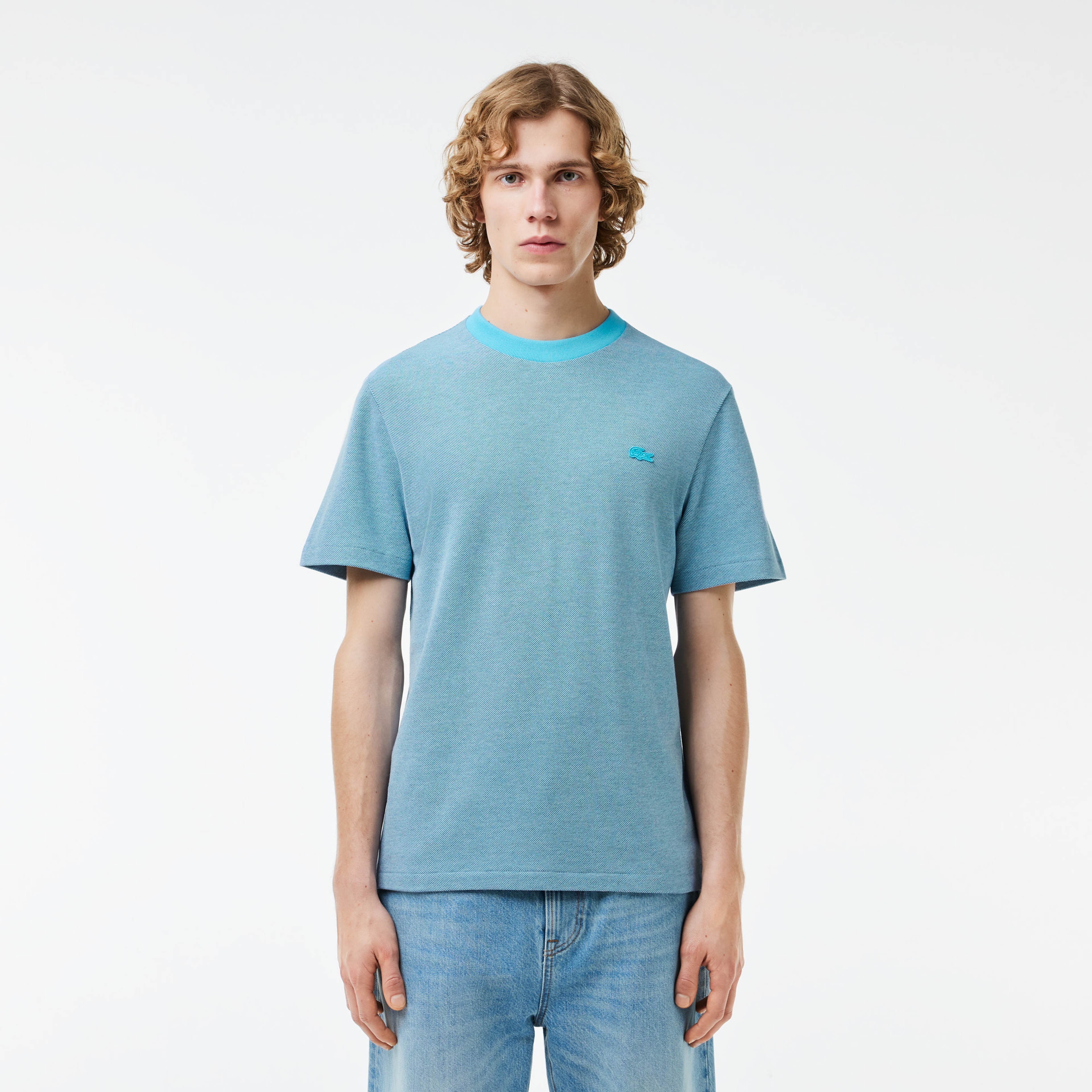 Erkek Regular Fit Bisiklet Yaka Mavi T-Shirt