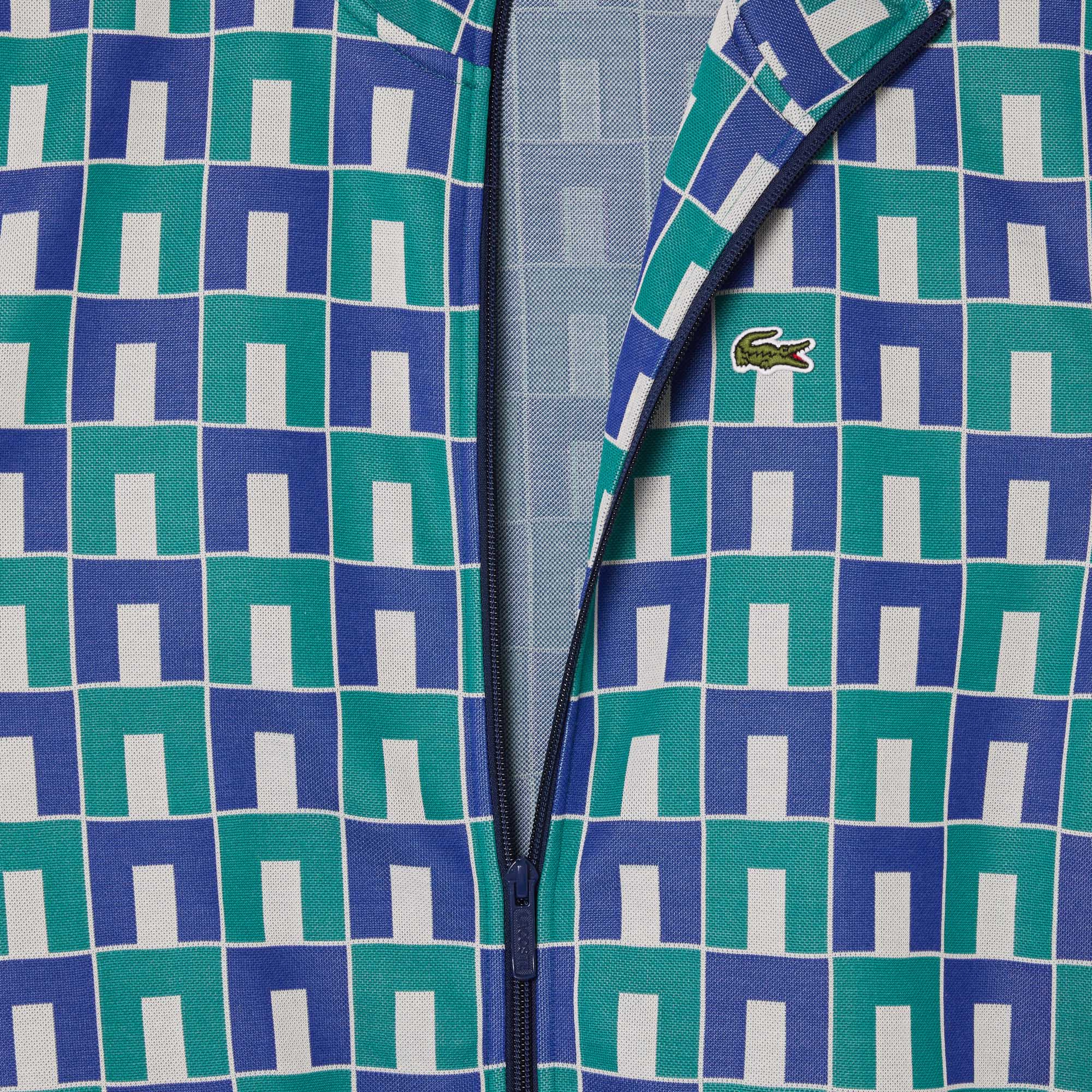 Unisex Regular Fit Fermuarlı Desenli Renkli Sweatshirt