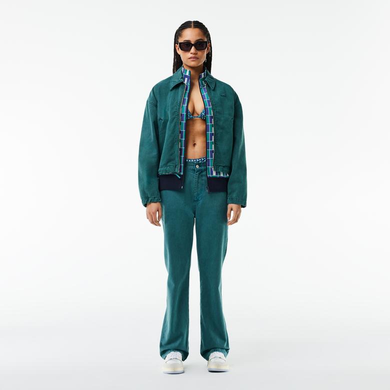 Unisex Regular Fit Fermuarlı Desenli Renkli Sweatshirt