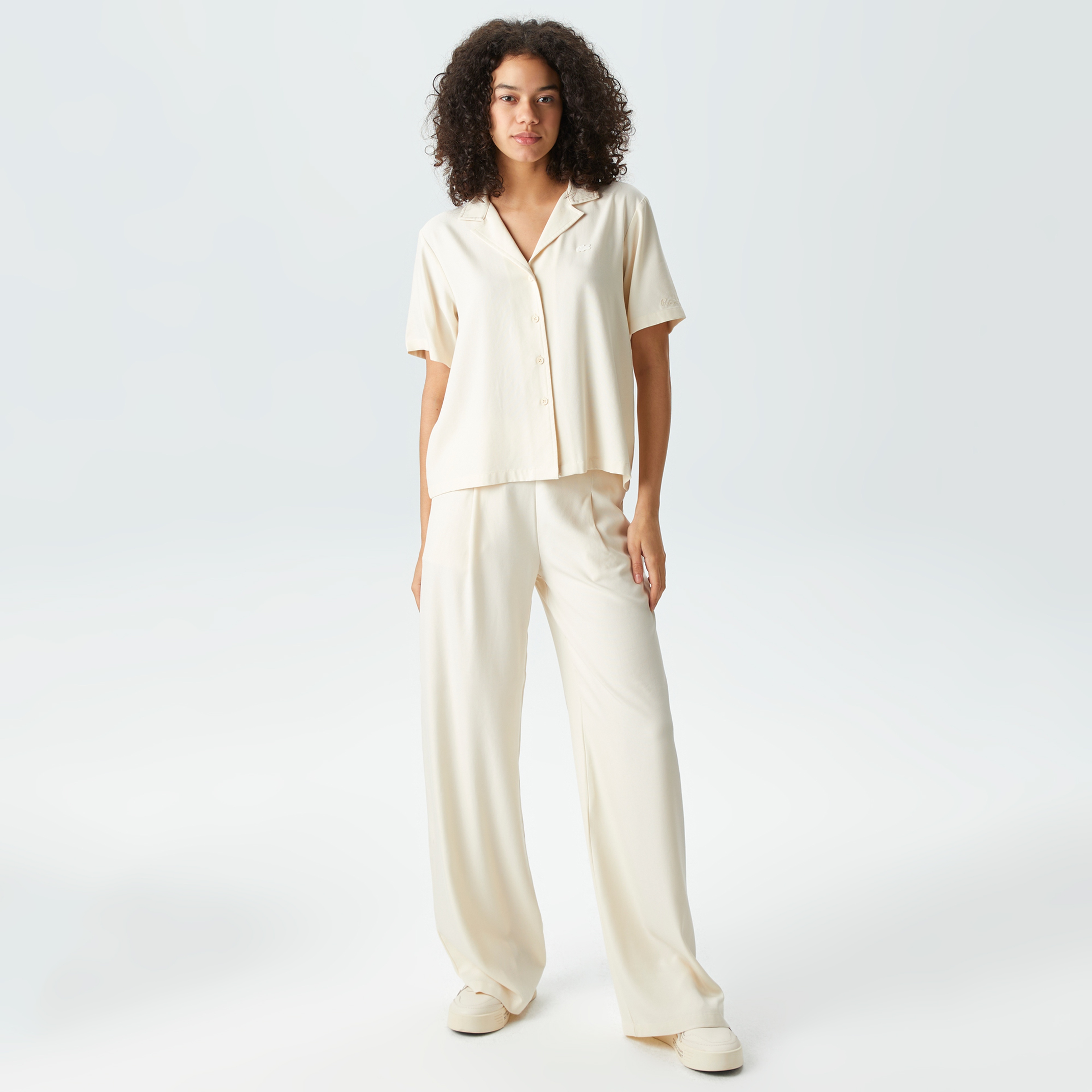 Kadın Relaxed Fit Beyaz Pantolon