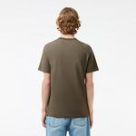 Erkek Regular Fit Bisiklet Yaka Haki T-Shirt