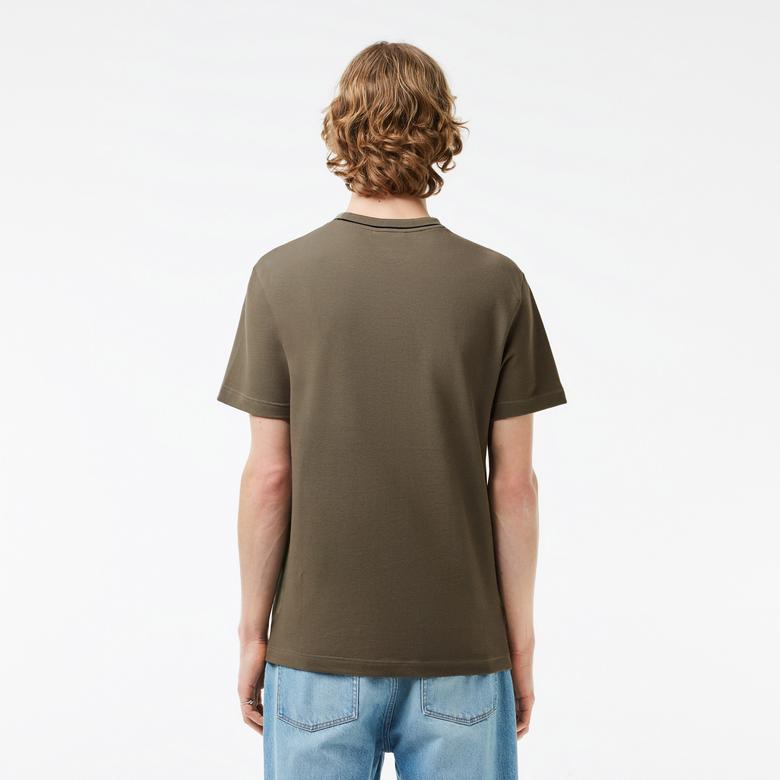 Erkek Regular Fit Bisiklet Yaka Haki T-Shirt