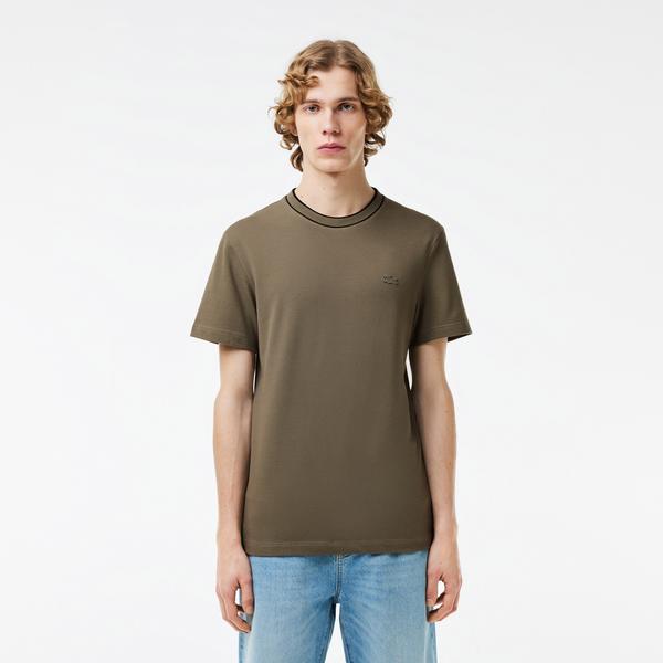 Erkek Regular Fit Bisiklet Yaka Haki T-Shirt