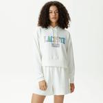 Kadın Relaxed Fit Kapüşonlu Baskılı Beyaz Sweatshirt