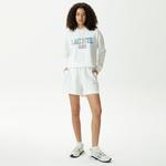 Kadın Relaxed Fit Kapüşonlu Baskılı Beyaz Sweatshirt