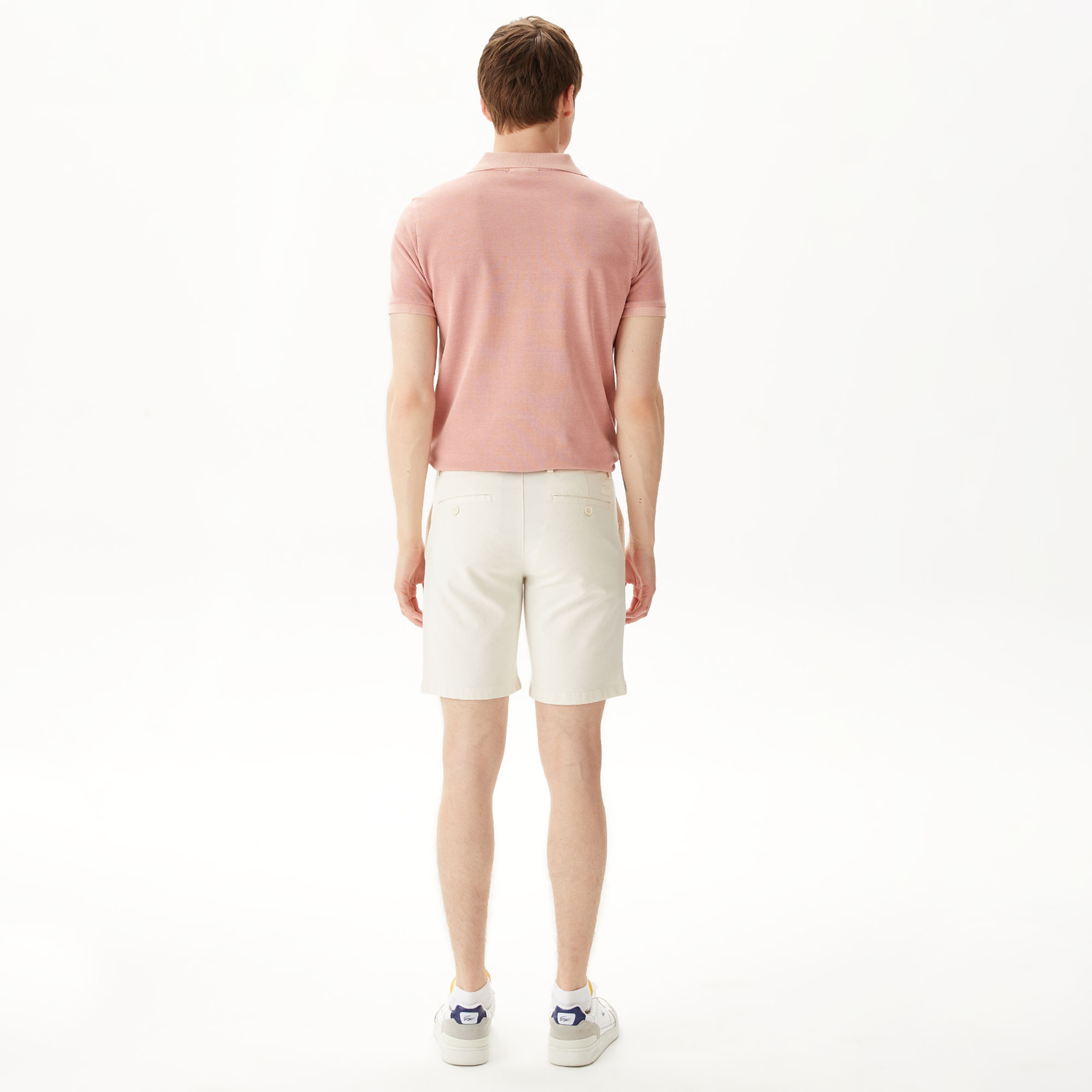 Erkek Slim Fit Krem Bermuda