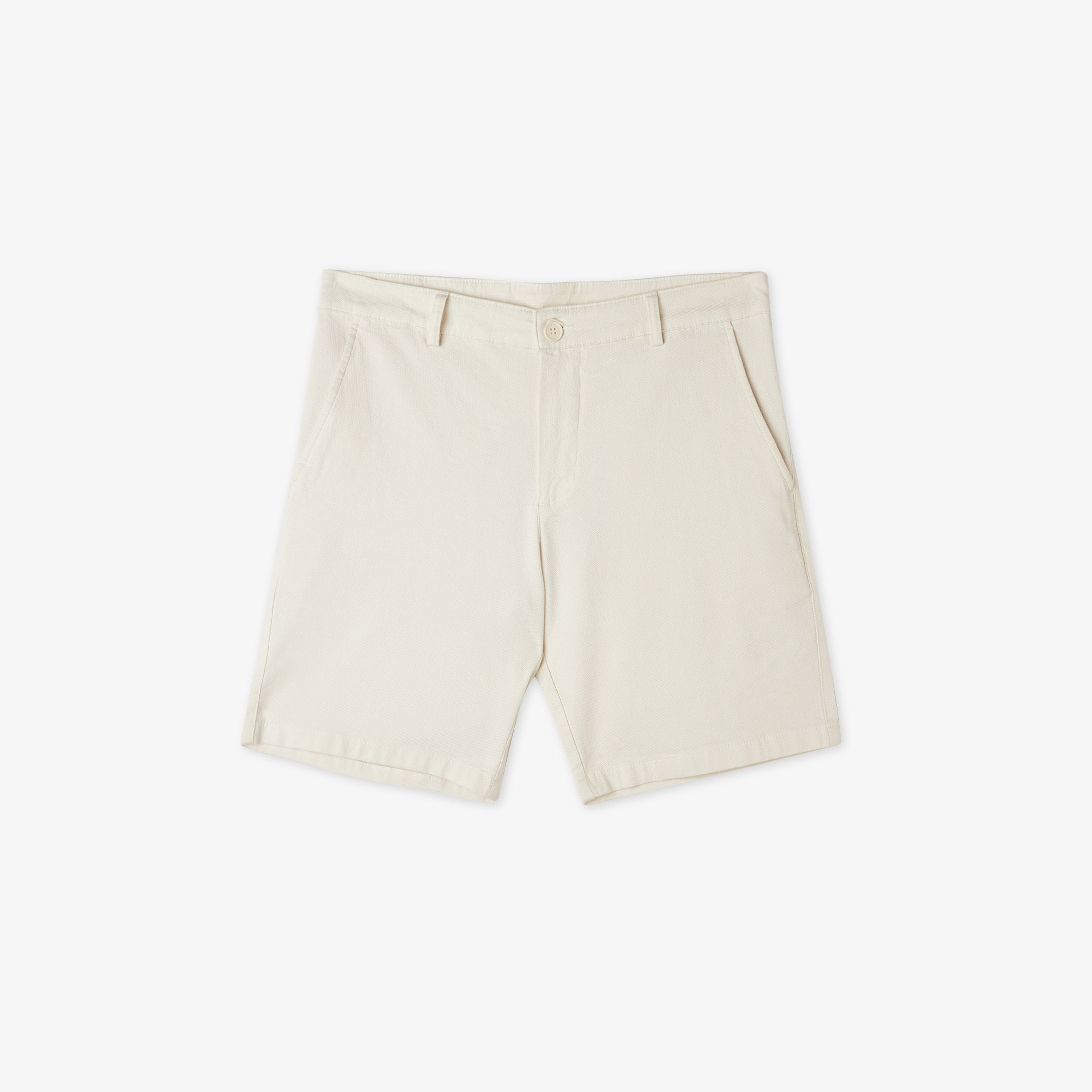 Erkek Slim Fit Krem Bermuda