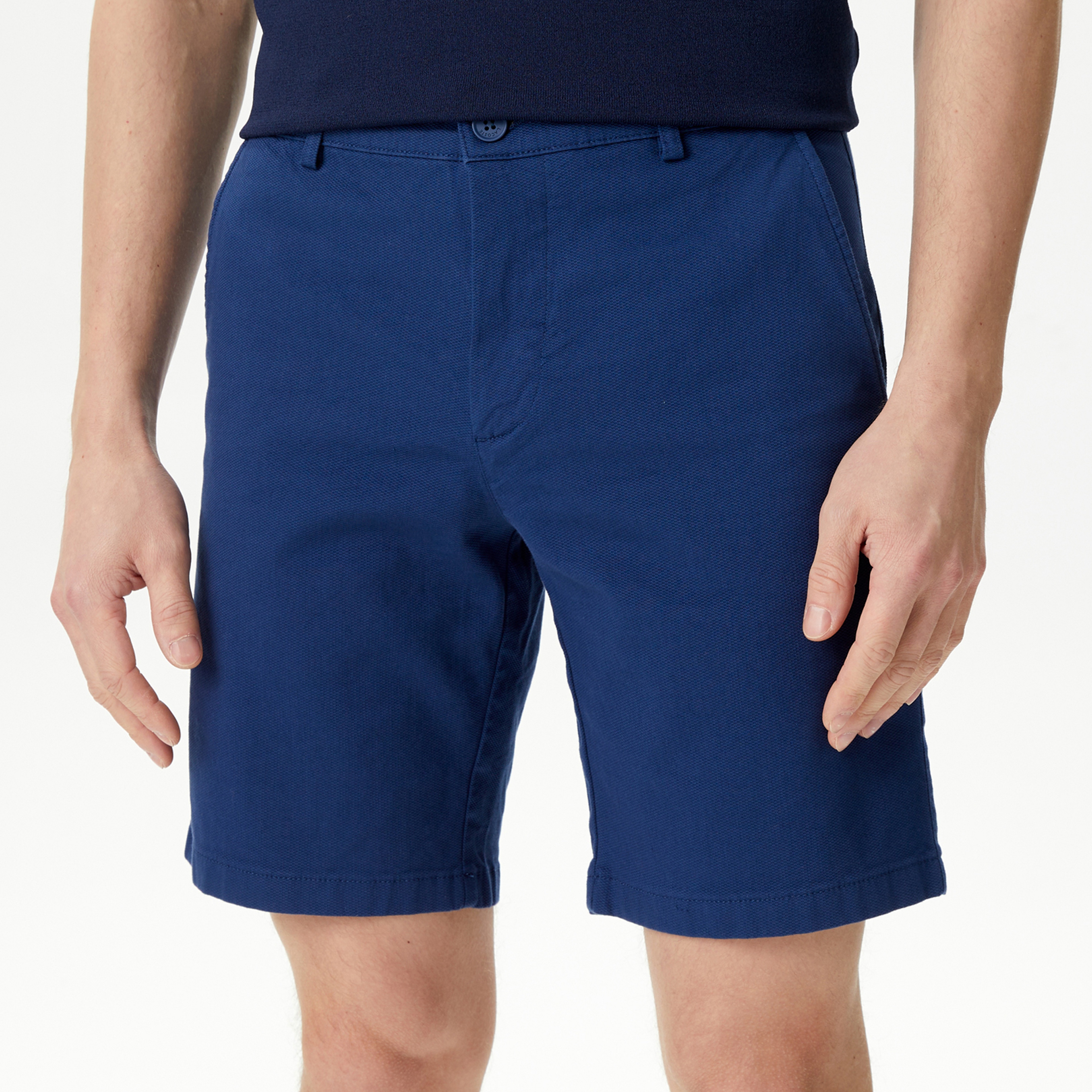 Erkek Slim Fit Lacivert Bermuda