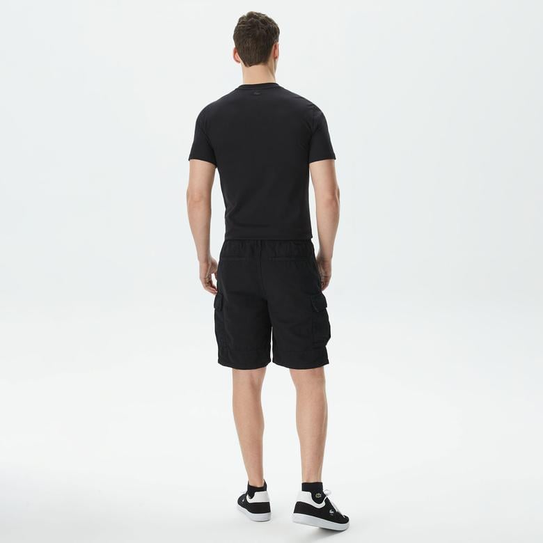 Erkek Relaxed Fit Siyah Bermuda