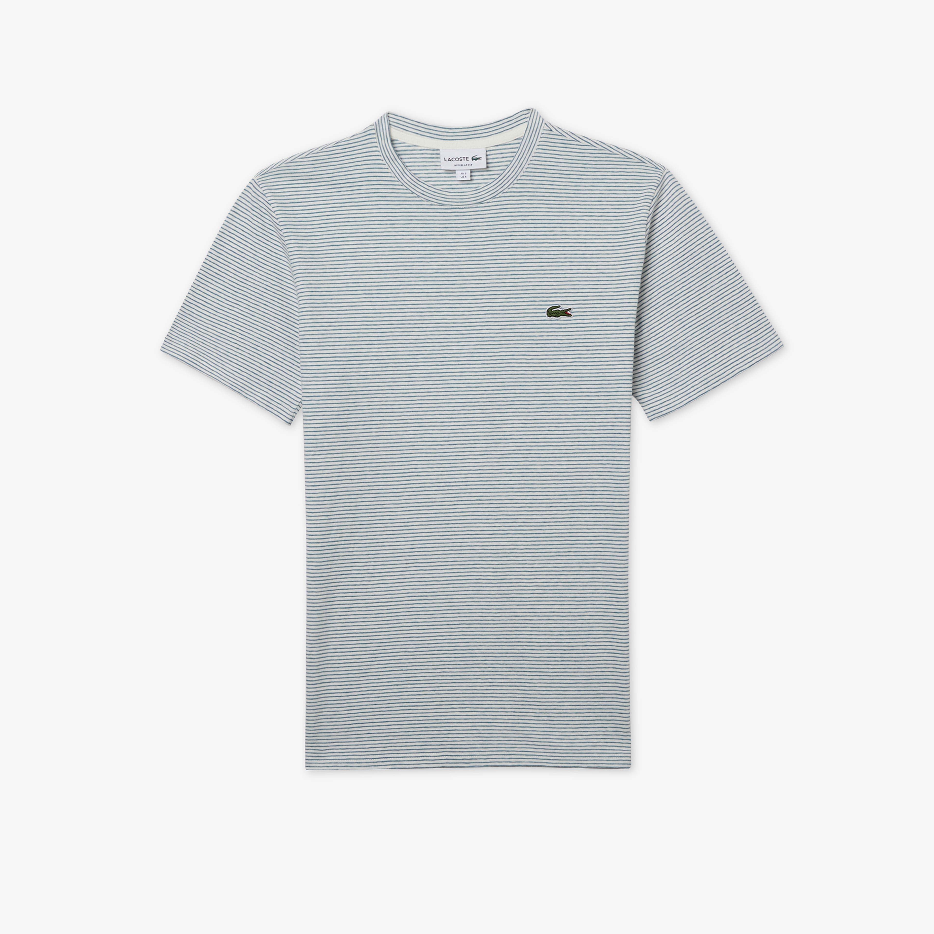 Erkek Regular Fit Bisiklet Yaka Çizgili Yeşil T-Shirt