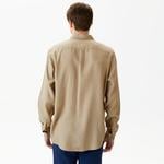 Erkek Regular Fit Keten Bej Gömlek