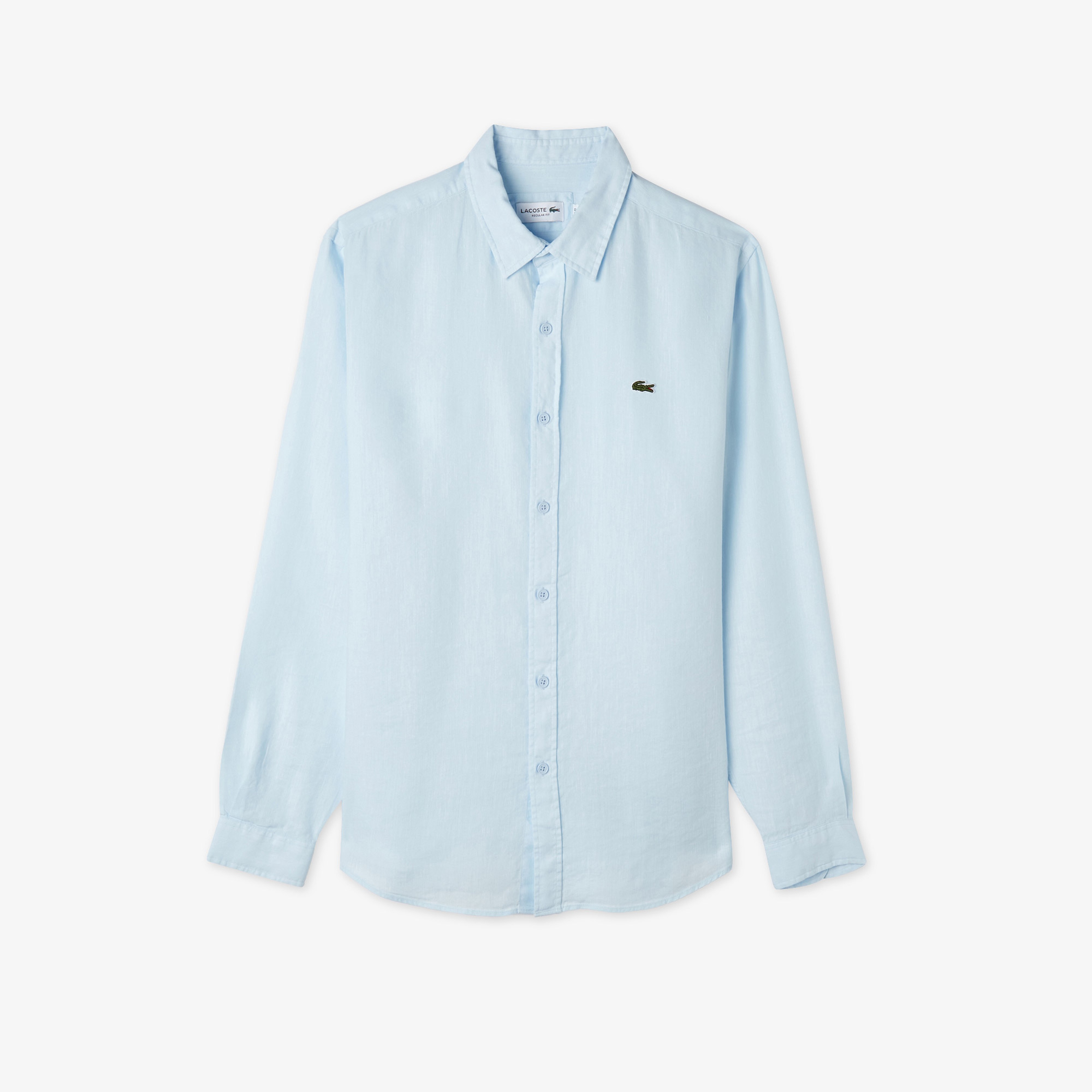 Erkek Regular Fit Keten Açık Mavi Gömlek