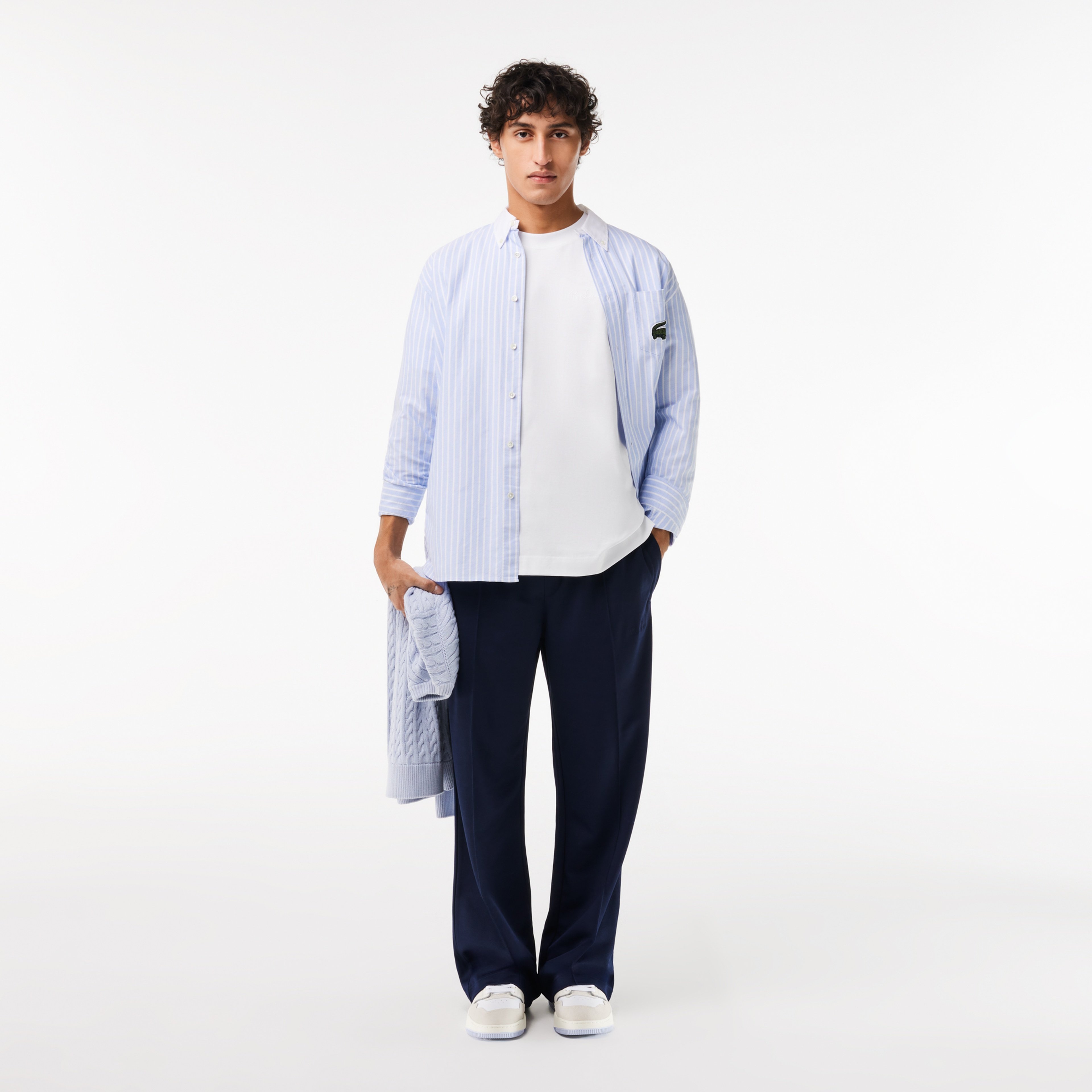 Erkek Oversize Fit Bisiklet Yaka Beyaz T-Shirt