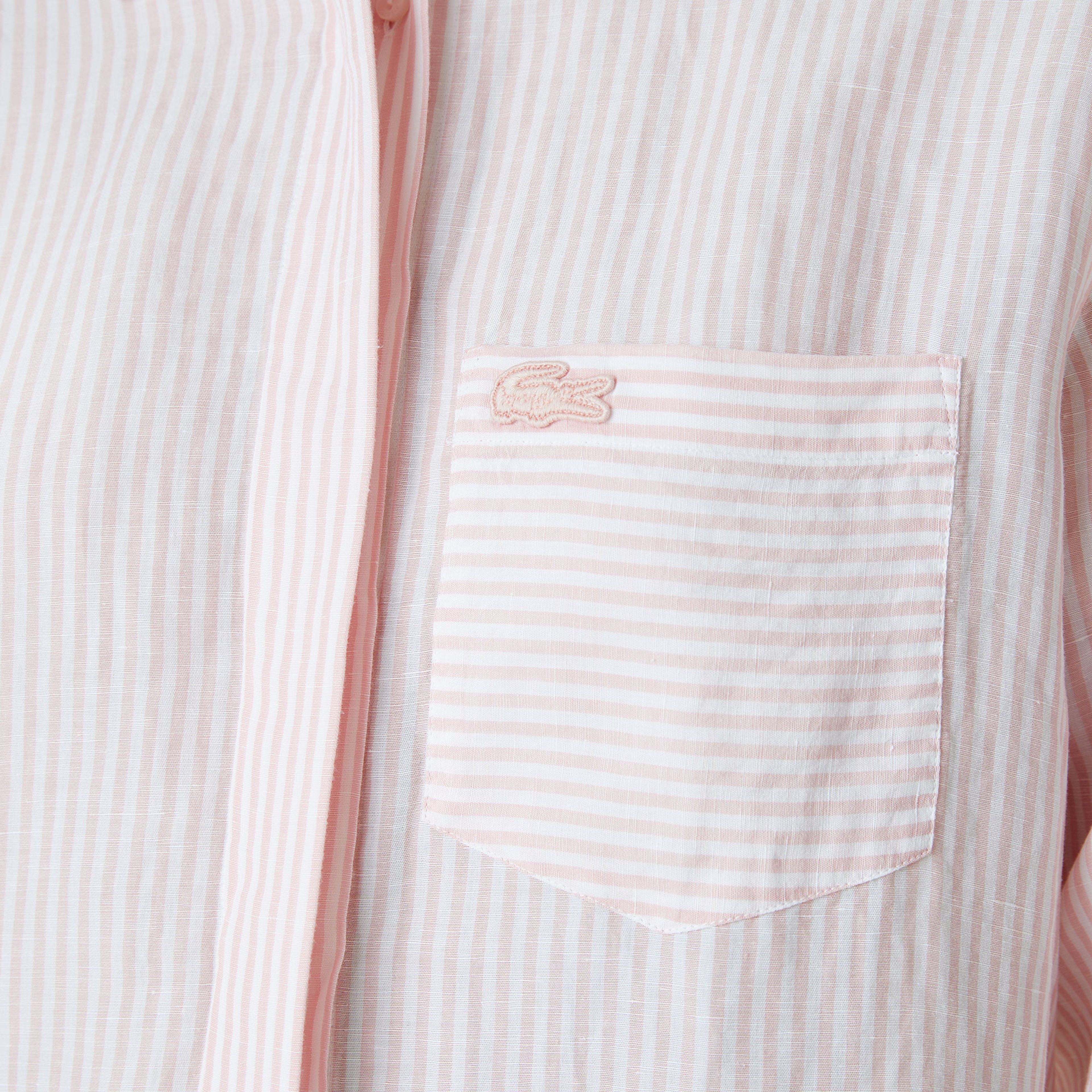 Kadın Relaxed Fit Çizgili Pembe Gömlek