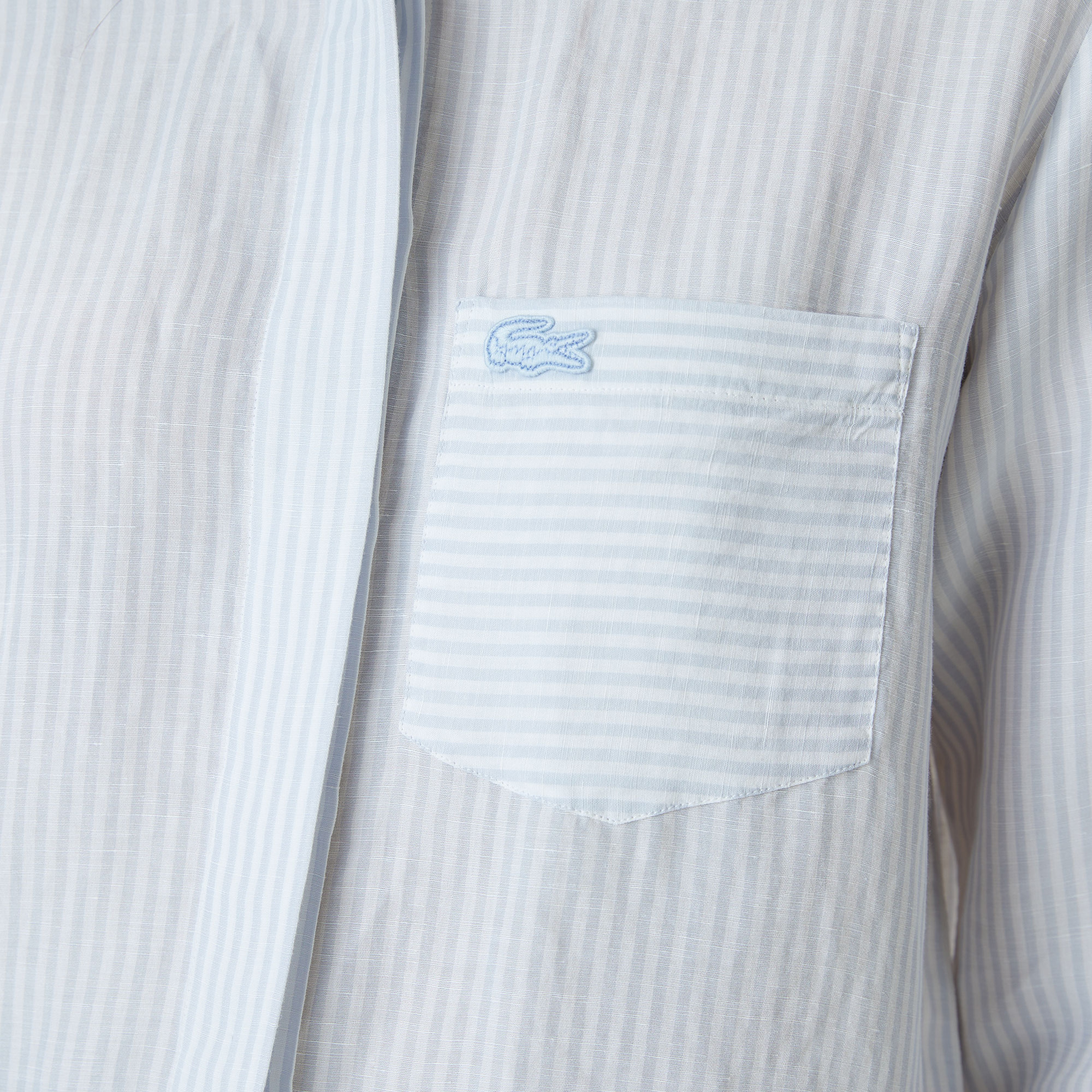 Kadın Relaxed Fit Çizgili Mavi Gömlek