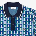 Erkek Regular Fit Gömlek Yaka Monogram Yeşil Triko