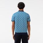 Erkek Regular Fit Gömlek Yaka Monogram Yeşil Triko