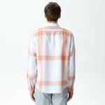 Erkek Regular Fit Ekose Turuncu Gömlek