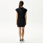 Kadın Straight Fit Kapüşonlu Siyah Elbise