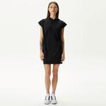 Kadın Straight Fit Kapüşonlu Siyah Elbise