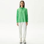 Kadın Keten Yeşil Gömlek