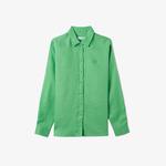 Kadın Keten Yeşil Gömlek