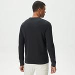 Erkek Regular Fit Bisiklet Yaka Siyah Kazak