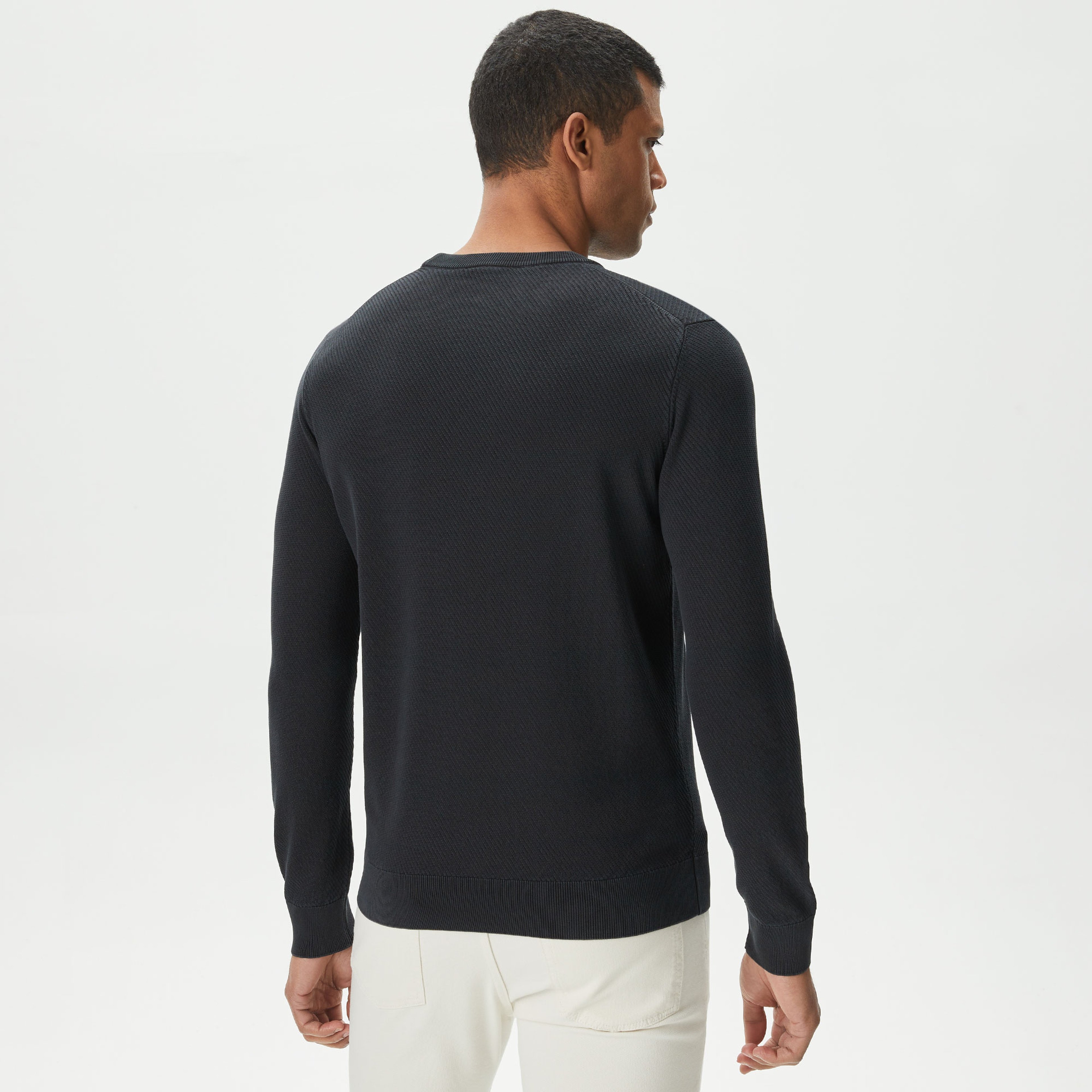 Erkek Regular Fit Bisiklet Yaka Siyah Kazak