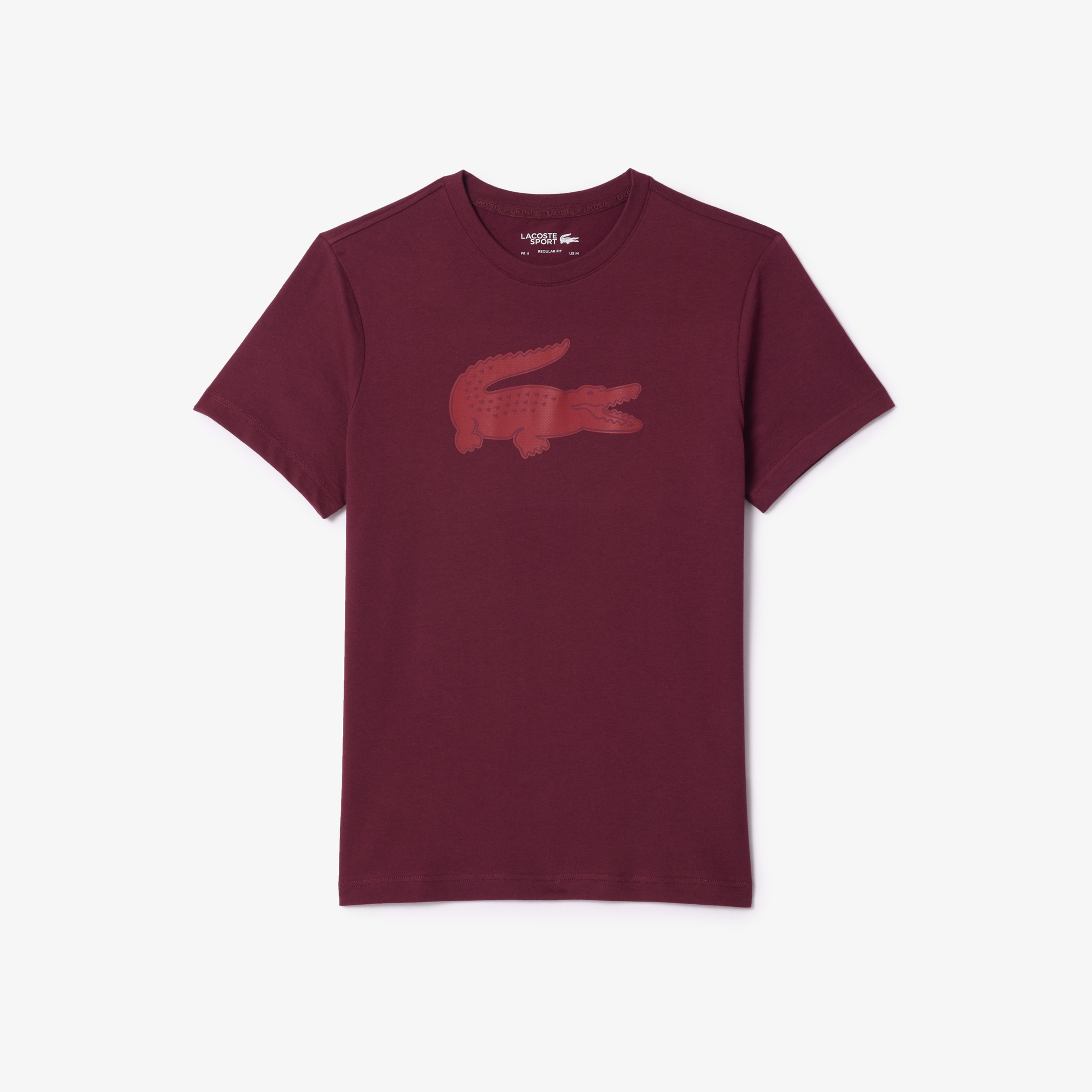 Erkek Regular Fit Bisiklet Yaka Baskılı Bordo T-Shirt