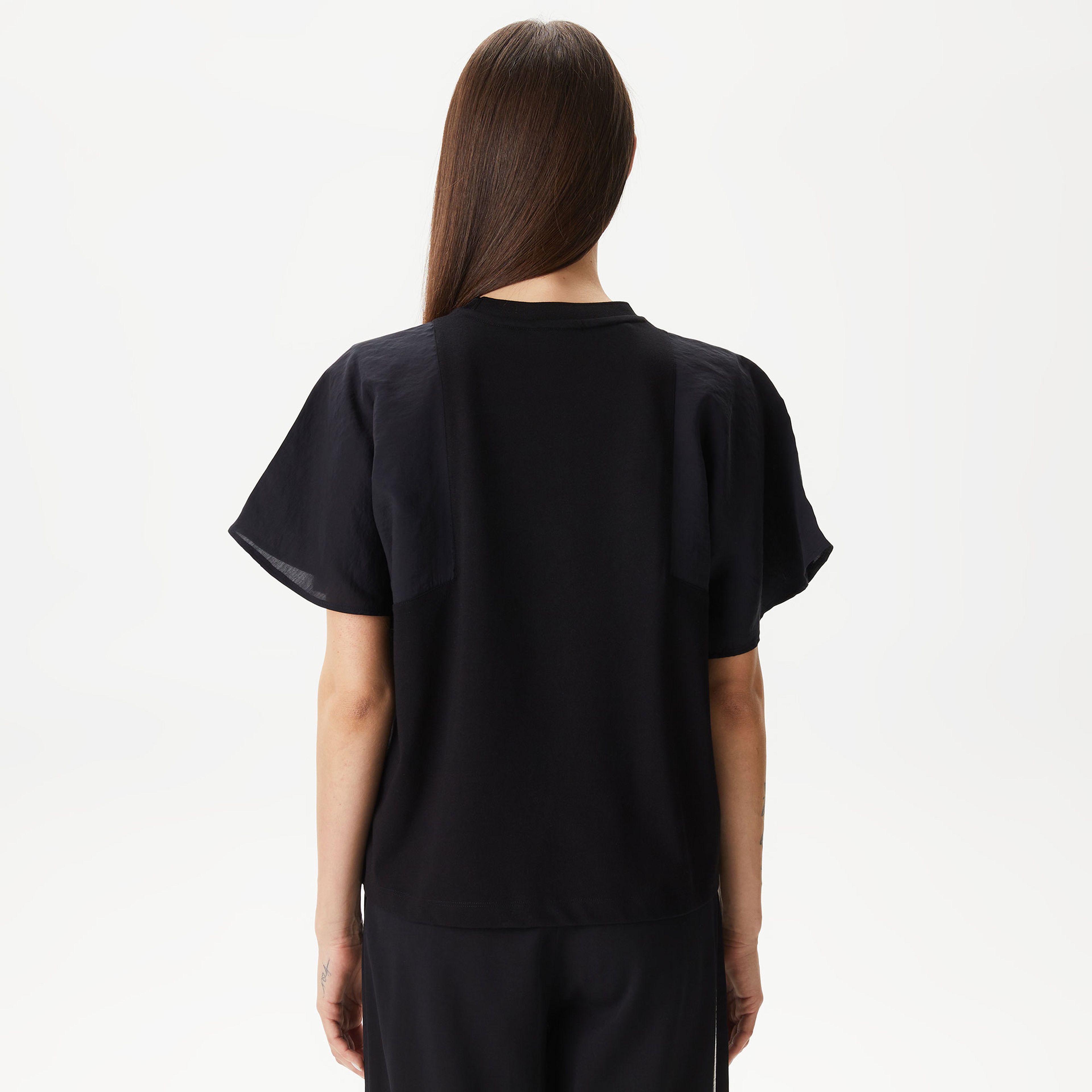 Kadın Loose Fit Bisiklet Yaka Siyah T-Shirt