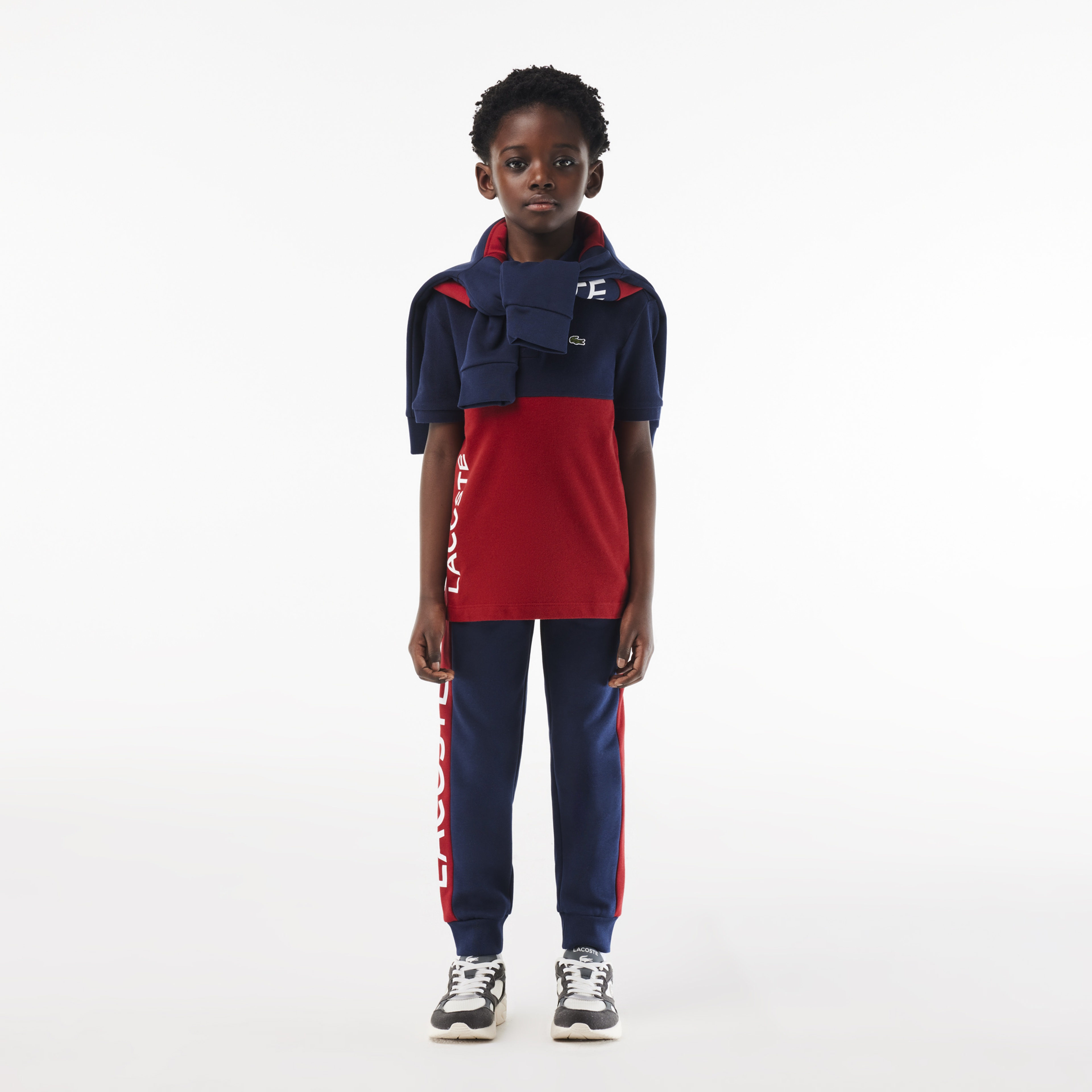 Çocuk Renk Bloklu Bordo Polo