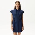 Kadın Straight Fit Kapüşonlu Lacivert Elbise