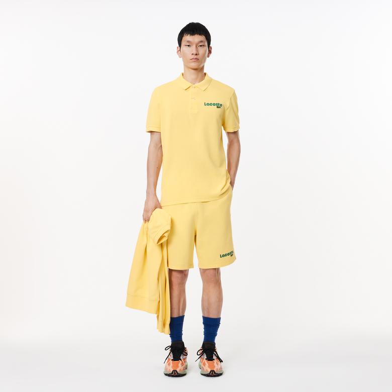 Erkek Regular Fit Baskılı Sarı Polo