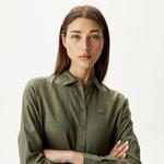 Kadın Keten Yeşil Gömlek