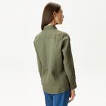 Kadın Keten Yeşil Gömlek