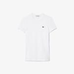 Kadın Slim Fit Bisiklet Yaka Beyaz T-Shirt