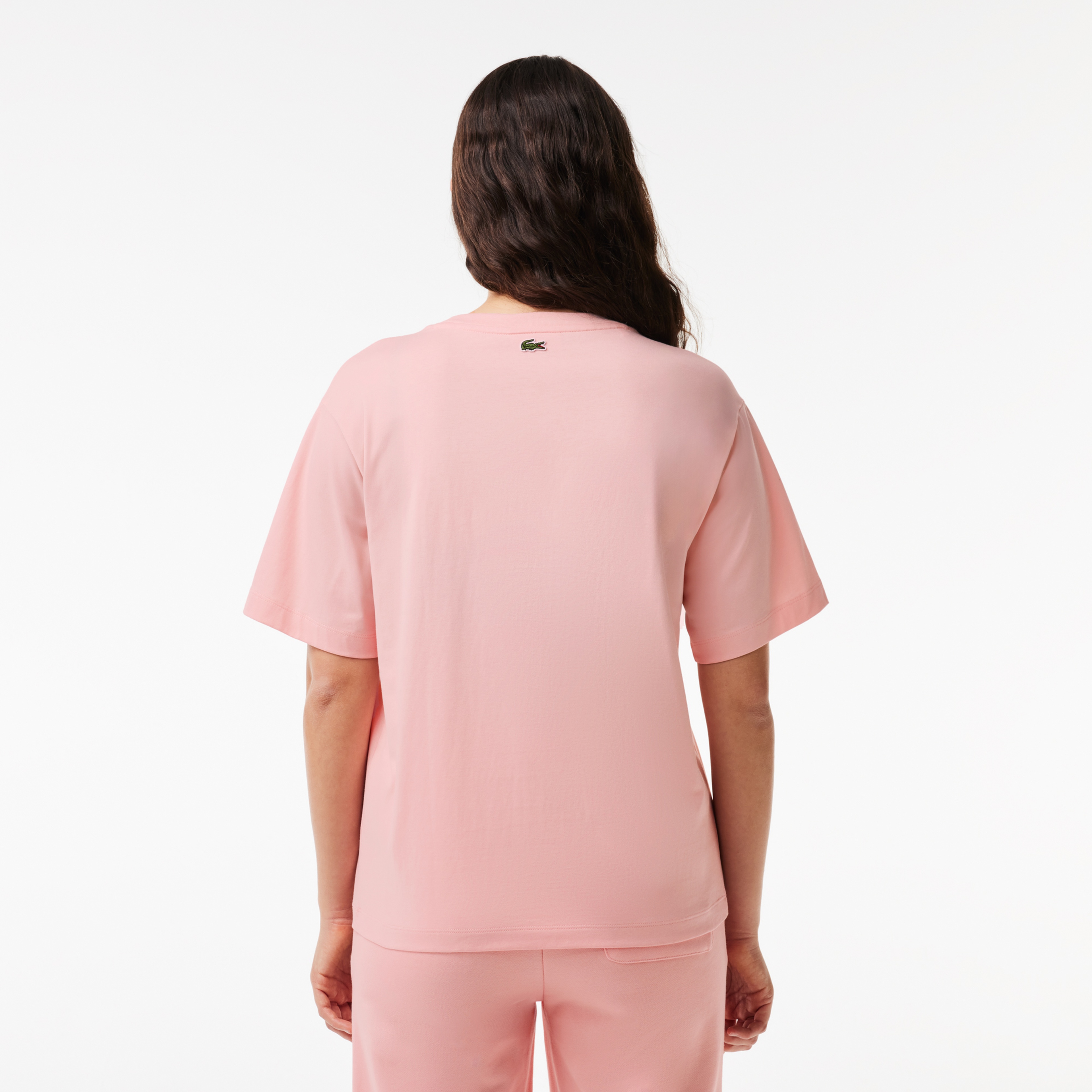 Kadın Relaxed Fit Bisiklet Yaka Baskılı Pembe T-Shirt