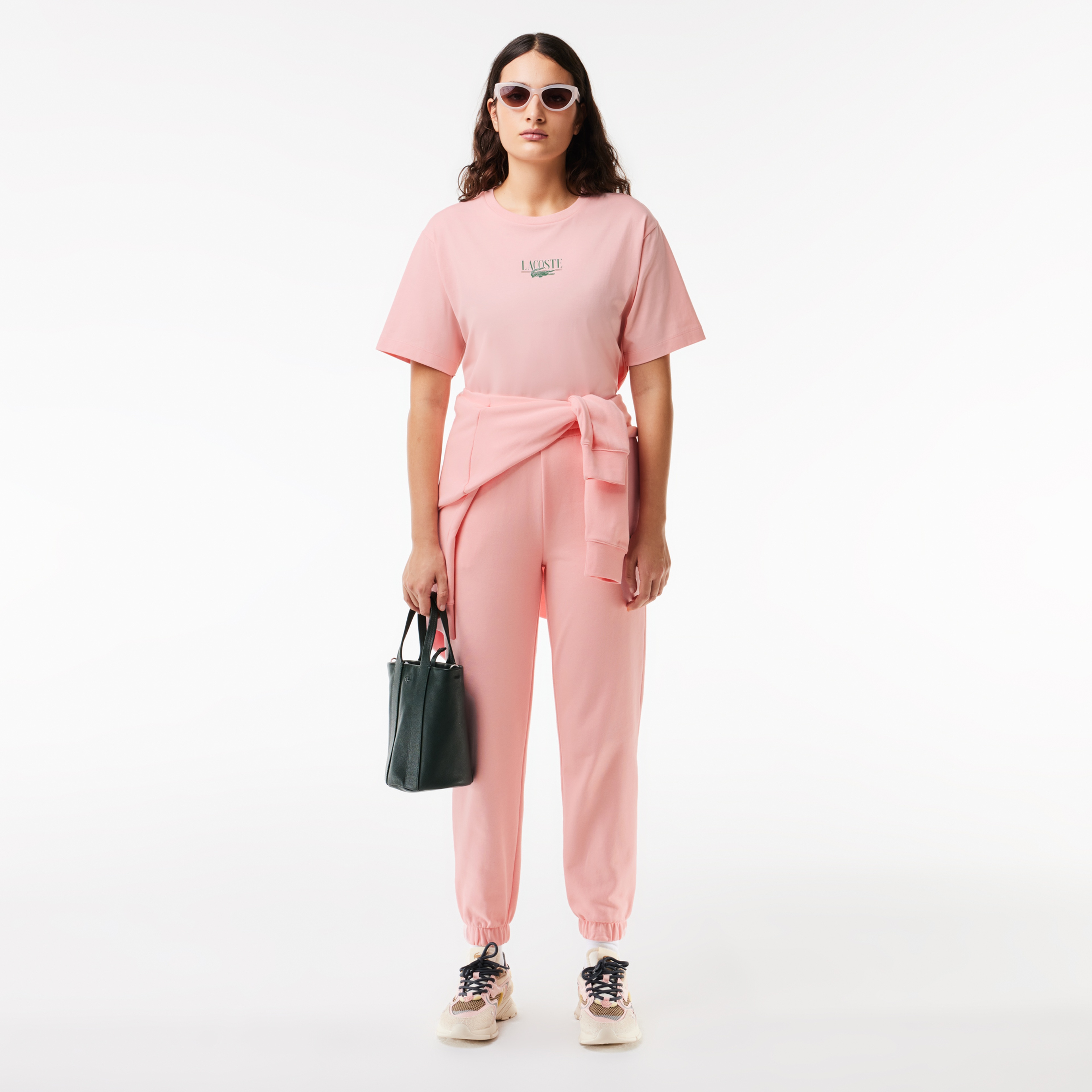 Kadın Relaxed Fit Bisiklet Yaka Baskılı Pembe T-Shirt