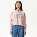 Kadın Relaxed Fit Kapüşonlu Baskılı Pembe Sweatshirt