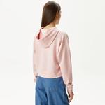 Kadın Relaxed Fit Kapüşonlu Baskılı Pembe Sweatshirt