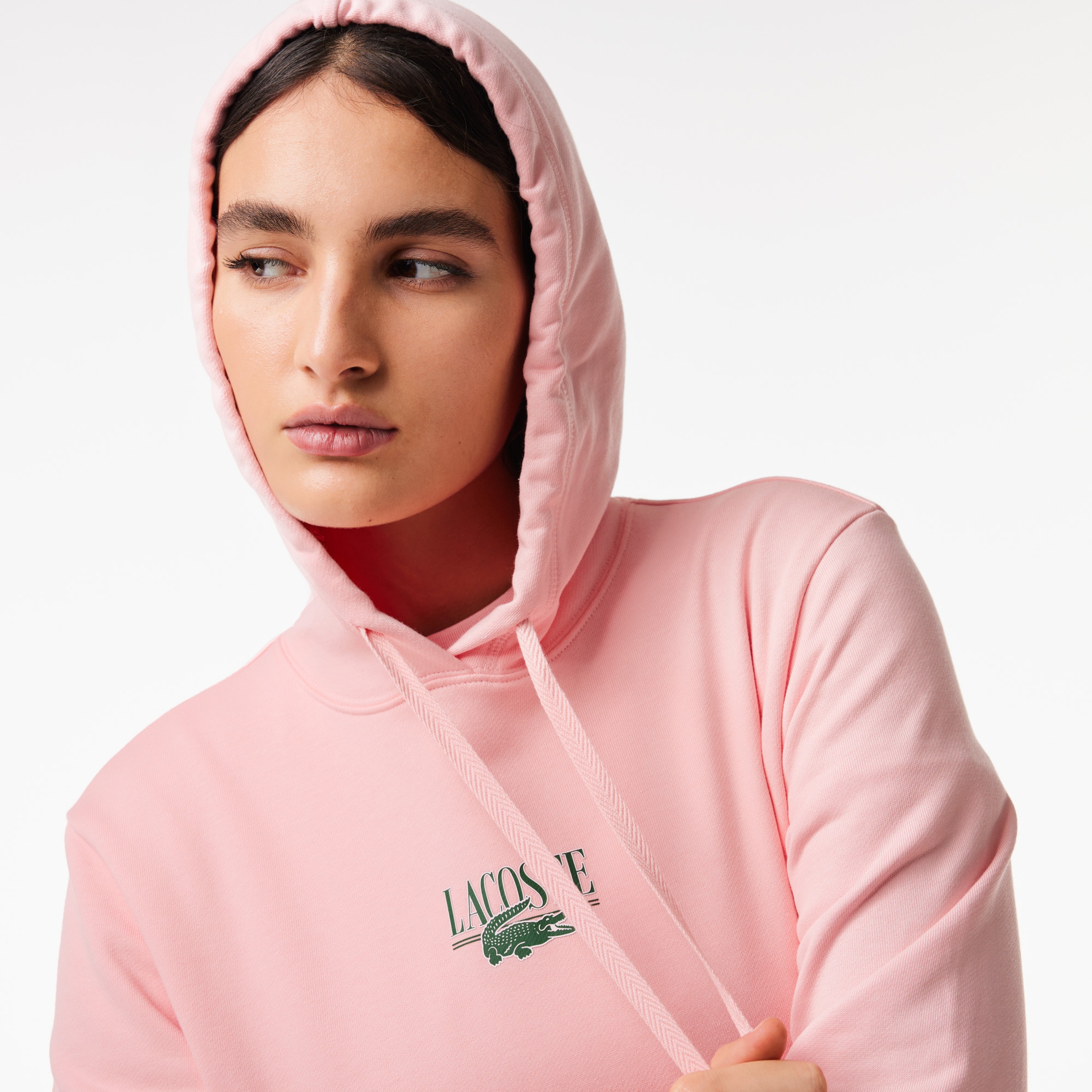 Kadın Polo Yaka Pembe Sweatshirt