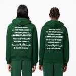 Unisex Relaxed Fit Kapüşonlu Baskılı Yeşil Sweatshirt