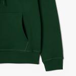 Unisex Relaxed Fit Kapüşonlu Baskılı Yeşil Sweatshirt