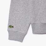 Unisex Relaxed Fit Kapüşonlu Gri Sweatshirt