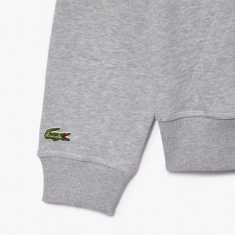 Unisex Relaxed Fit Kapüşonlu Gri Sweatshirt